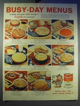 1958 Campbell&#39;s Soup Ad - Busy-Day Menus - $18.49