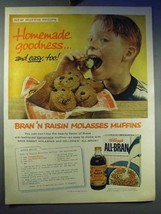 1958 Kellogg's All-Bran Cereal Ad - Molasses Muffins - £14.78 GBP