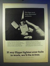 1966 Zippo Cigarette Lighter Ad - Saved Shipwrecked - $18.49