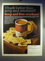 1970 Campbell&#39;s Tomato Soup Ad - Soup and Crackers - £14.78 GBP