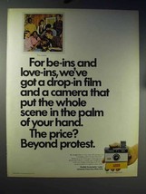 1970 Kodak Instamatic 124 Camera Ad - Drop-in Film - $18.49
