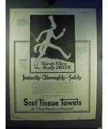 1923 Scott ScotTissue Towels Ad - Thirsty Fibre Dries - £14.55 GBP