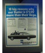 1971 Plymouth Duster Car Ad - More Than Their Vega - £14.78 GBP