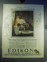 1921 Edison Mazda Lamps Ad - Makes Houses Homes - £14.00 GBP