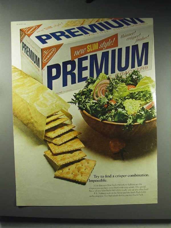 1966 Nabisco Slim Style Premium Saltines Cracker Ad - £14.60 GBP