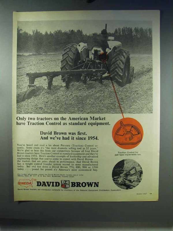 Primary image for 1967 David Brown Tractor Ad - Traction Control Standard