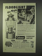 1947 Coleman Floodlight Lantern Ad - The Night - $18.49