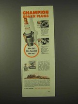 1942 Champion Spark Plugs Ad - £14.76 GBP