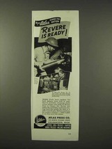 1942 Atlas Press Tool Ad - Revere is Ready - 75 Shells - $18.49