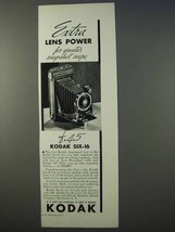 1934 Kodak Six-16 Camera Ad - Extra Lens Power - $18.49