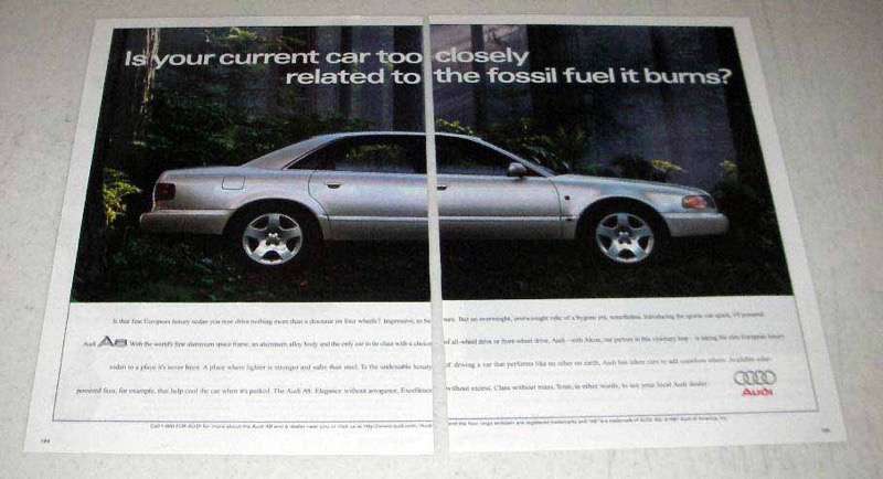 1997 Audi A8 Car Ad, Too Closely Related to Fossil Fuel - $18.49
