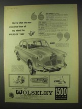 1959 Wolseley 1500 Car Ad - The Men Who Drive Them - £14.78 GBP