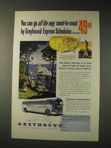 1951 Greyhound Bus Ad - All The Way, Coast-to-Coast - £14.50 GBP