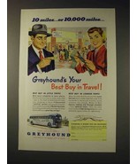 1952 Greyhound Bus Ad - 10 Miles or 10,000 Miles - £14.55 GBP