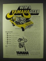 1972 Yamaha Motorcycle Ad - Win a Yamahauler - £14.50 GBP