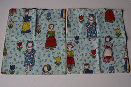 Vintage Handmade Eastern European Style Print Pillow Covers Pair of 2 17&quot; x 15&quot; - £38.04 GBP