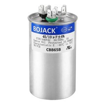 Bojack 45+10 Uf ±6% 45/10 Mfd 370/440 Vac Cbb65 Dual Run Start Round Capacitor - £28.26 GBP