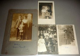 Ted Hiller &amp; Family (4) Antique Photos - Butler, New Jersey - £54.28 GBP