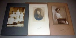 Thompson Family, Rochester NH (3) Cabinet Photos - Gladys, Ethel, Hazel, Elmer - £42.10 GBP