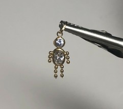 NICE SOLID 14K YELLOW GOLD APRIL BIRTHSTONE BABY CHILD NECKLACE PENDANT ... - $38.50