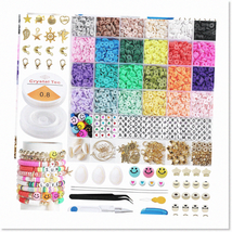 6000pcs Clay Bead Bracelet Kit - Create Stunning Bracelets with Polymer Flat Bea - £21.43 GBP