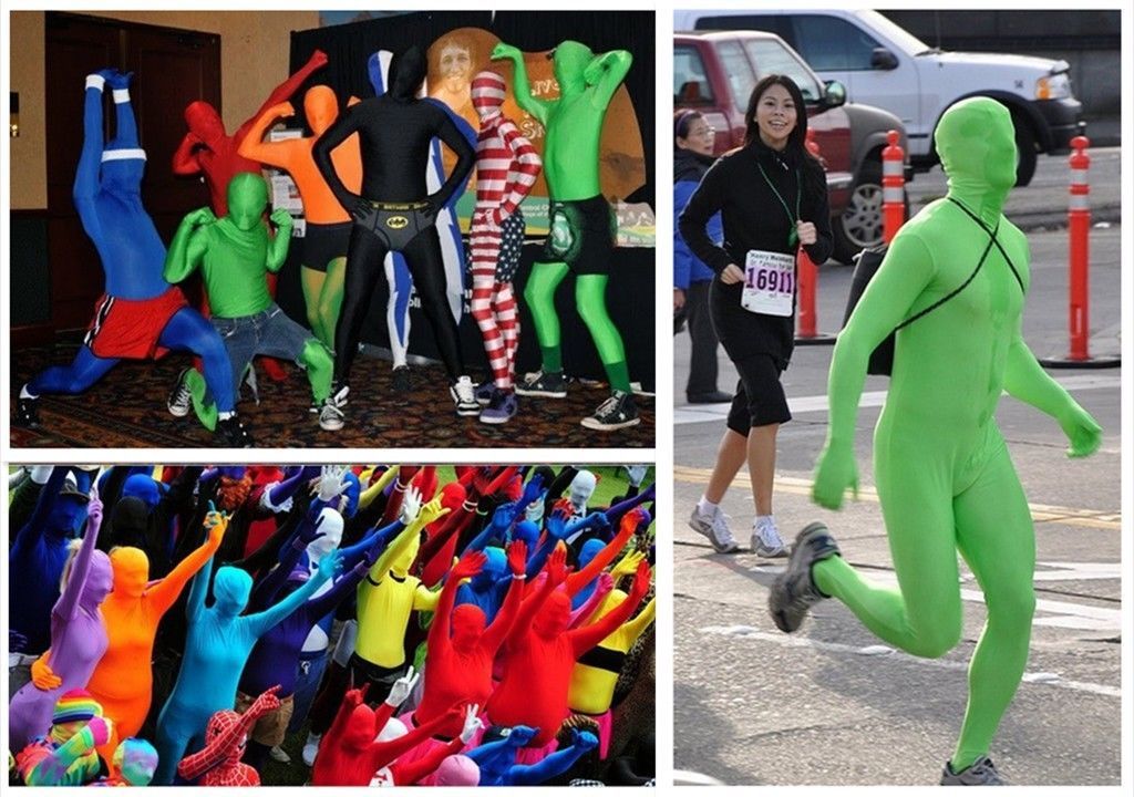 Zentai Suit Women and Men's Spandex Lycra Halloween Full Body Open Face Costume