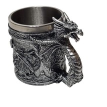 Dragon Mug Medieval Dungeons Dragons Beer Stein 14oz Stainless Coffee Cup - £11.55 GBP