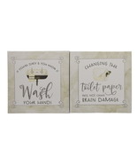 Bathroom Canvas Art Set of 2 Humorous Childs Bathroom Hand Wash - $19.99