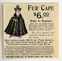Hartman Cloak Fur Cape 1894 Advertisement Victorian Fashion ADBN1bbb - $371.80 MXN Hartman Cloak Fur Cape 1894 Advertisement Victorian Fashion ADBN1bbb - $371.80 MXN