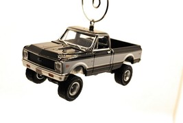 Christmas Ornament for 1972 Chevy K10 Pickup Truck Black White - £35.66 GBP