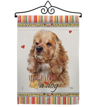 Cocker Spaniel Happiness Garden Flag Set Dog 13 X18.5 Double-Sided House... - $27.97