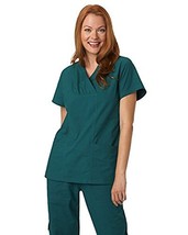 Los Angeles Rose Women&#39;s Stretchology 3 Pkt. Scrub Top White Extra Large - $23.75