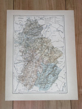 1887 Antique Original Map Of Department Of Jura LONS-LE-SAUNIER / France - £23.17 GBP