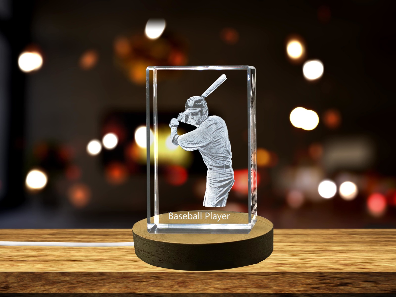 LED Base included | Basketball Player 3D Engraved Crystal 3D Engraved Crystal