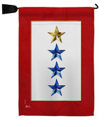 Gold &amp; Three Blue Stars Garden Flag Set Military Service 13 X18.5 Double... - £22.00 GBP