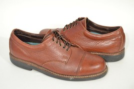 HS Trask 9 M Brown Leather Made in USA Cap Toe Lace Up Oxford Dress Shoes - £19.97 GBP