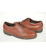 HS Trask 9 M Brown Leather Made in USA Cap Toe Lace Up Oxford Dress Shoes - £19.91 GBP