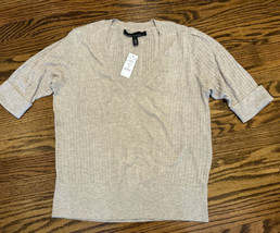 NEW White House Black Market Women’s Elbow Sleeve Sweater Oatmeal Size M... - $59.39