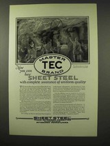 1926 TEC Master Brand Sheet Steel Ad - Uniform Quality - £14.52 GBP