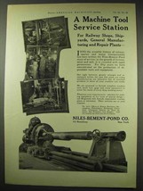 1922 Niles-Bement-Pond Machine Tools Ad - Service - $18.49