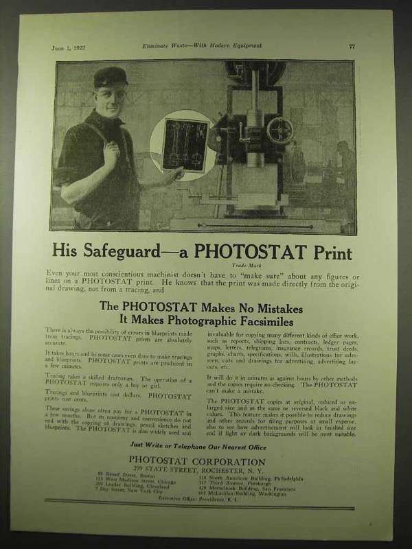 1922 Photostat Print Ad - His Safeguard - $18.49