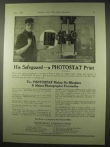 1922 Photostat Print Ad - His Safeguard - £14.44 GBP