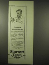 1922 Starrett Tools Ad - Errors in Measurements - $18.49