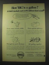 1948 Shell Oil Ad - How Big is a Gallon? - £14.76 GBP