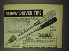 1948 Stanley No. 2702, No. 25, No. 1009 Screw Driver Ad - £14.27 GBP