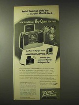 1948 Zenith Universal Pop-Open Portable Radio Ad - $18.49