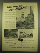 1949 Bituminous Coal Ad - Which Comes First? - £14.65 GBP