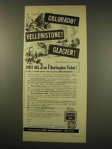 1949 Burlington Route Railroad Ad - Colorado Glacier - £14.61 GBP