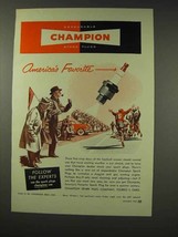 1949 Champion Spark Plugs Ad - America's - $18.49