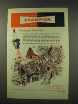 1949 Champion Spark Plugs Ad - America's Favorite - Farm - $18.49